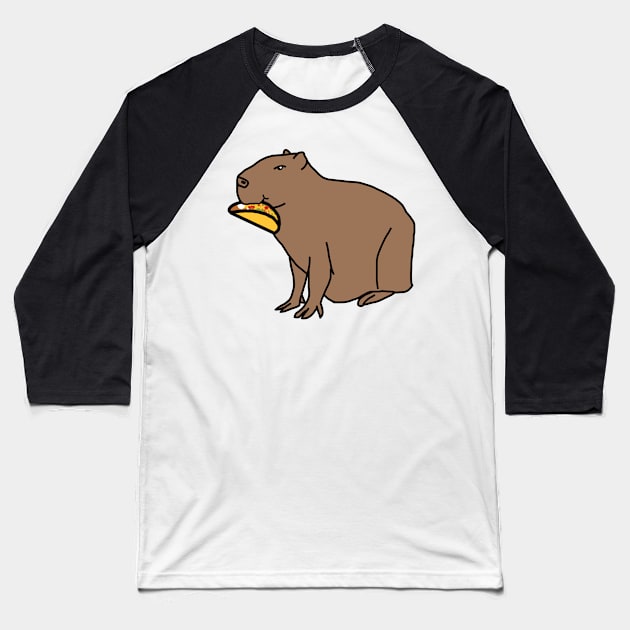 Taco Capybara Baseball T-Shirt by ellenhenryart